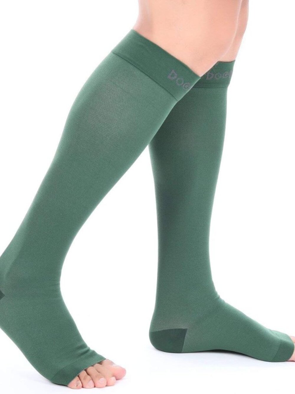Doc Miller Compression Open Toe Compression Socks, 1 Pair, Dark Green